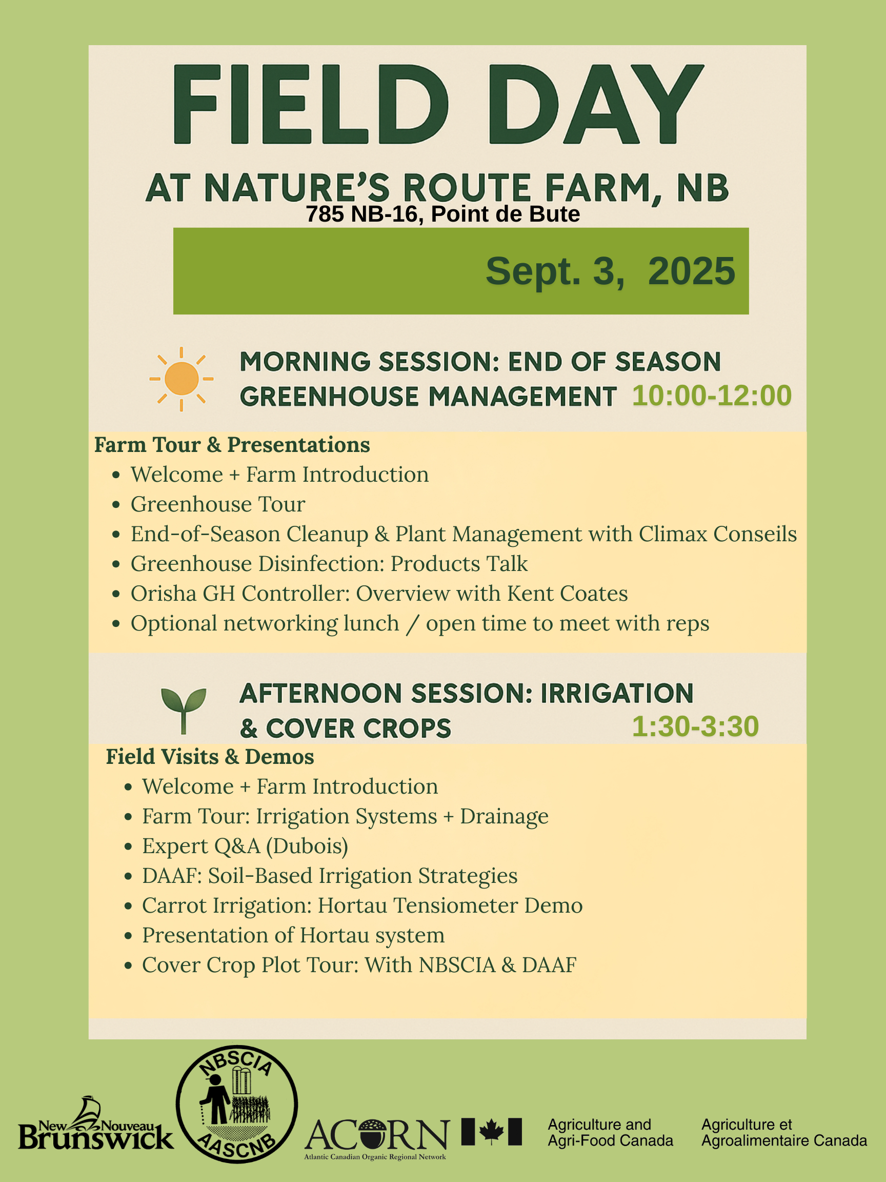 Field Day: Nature's Route Farm NB